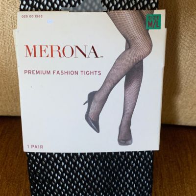 NWT Merona Patterned Tights Black Size M/L