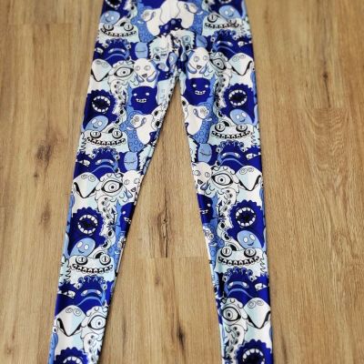 RARE New Genuine BlackMilk Cute Little Monsters Leggings M Blue NWT