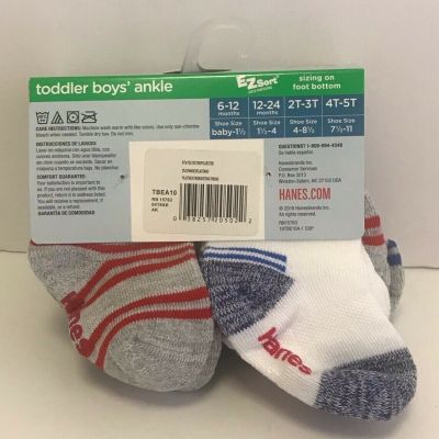 Value Pack Hanes 10 Toddler Boys' Super Soft Ankle Socks Legwear for Babies/Kids