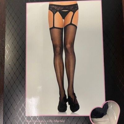 Leg Avenue Sheer Stockings with attached Lace Garterbelt style 1650