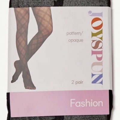 Joyspun Women's Red Opaque & Black Flowered Opaque 2 Pack Tights Size Small New