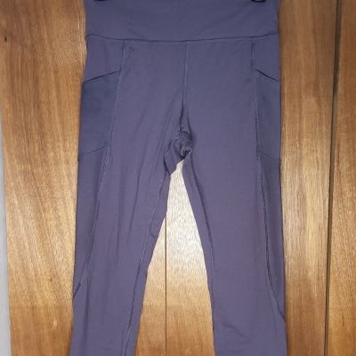 Forever 21 Women’s Classic Long Purple Leggings Size Small Pull On Workout Logo