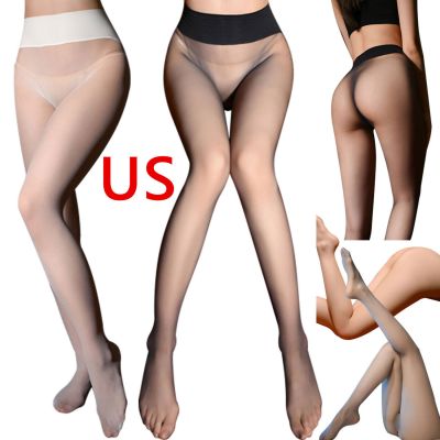 US Women Ultra Glossy Silky Thigh High Stocking Sheer Tight Lingerie Pantyhose