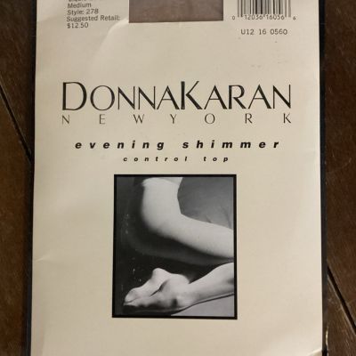 Donna Karan Evening Shimmer Control Top Pantyhose Liquid Gold Medium Style 278