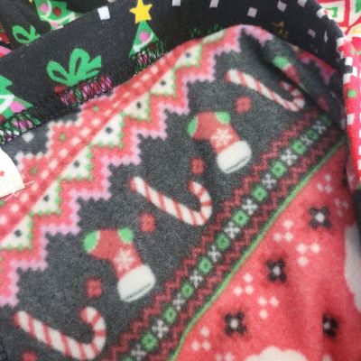 NWT Women's XL Merry & Bright Lined Christmas Leggings Santa Candy  Canes Trees