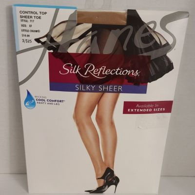 Hanes Silk Reflections Control Top Silky Sheer #717  Size EF,  Little Color