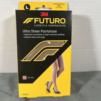 FUTURO Ultra Sheer Pantyhose for Women, Large Size, Mild Compression (8-15 mm...