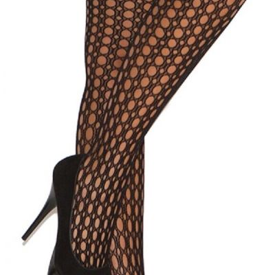 sexy ELEGANT MOMENTS spandex CROCHET circle NET round HOLE thigh HIGHS stockings