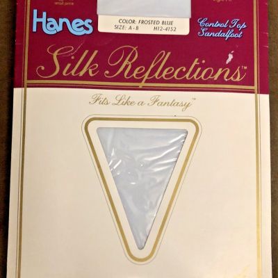 VTG `84 Hanes Silk Reflections #717 Pantyhose Control Top Sandal AB Frosted Blue