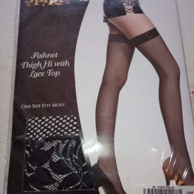 Nip Black Fishnet Thigh High Stockings