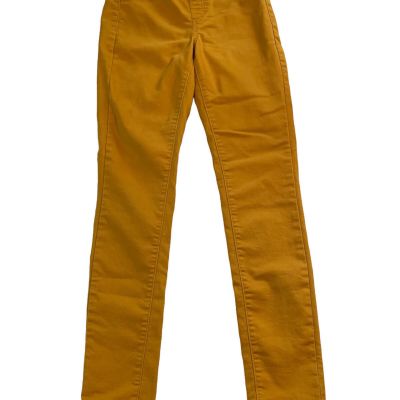 NoBo No Boundries Jr Womens leggings 7/9 Mustard Yellow Skinny Straight Stretch