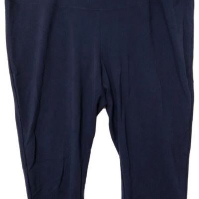 size 3X Roaman's knit cropped leggings blue tummy smoothing 30/32