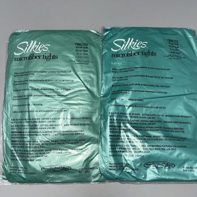 Silkies Microfiber Tights Size Medium 70029 Cream Control Top NIP 2004 VINTAGE
