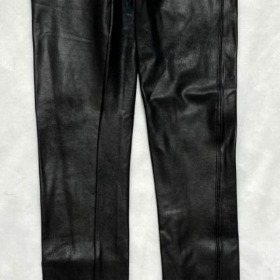 SPANX ~ Black ~ Faux Leather ~ High Waist Ankle Leggings ~ Style 2437~ Sz M