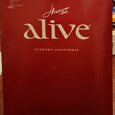 Hanes Alive 810 Full Support Control Top Pantyhose Sz F Reinforced Toe