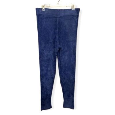 Jones New York Leggings Pull On Style Stretchy Soft Terry Cloth Blue Medium NWT