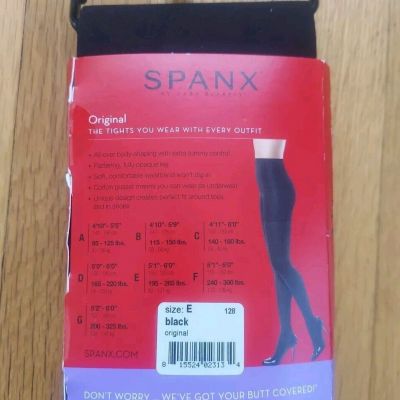 SPANX Original Women's Tight-End Tights Bodyshaping Legs Black Size E - NEW