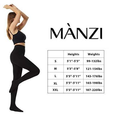 MANZI Women's Super Opaque Tights 2 Pairs 120 Denier Warm Control Top High Wa...