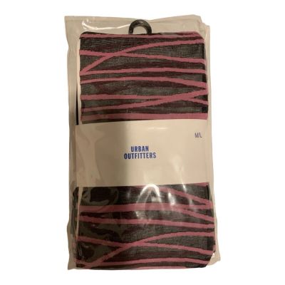 Urban Outfitters Lots of Lines Sheer Tights Pink & Black Size M/L