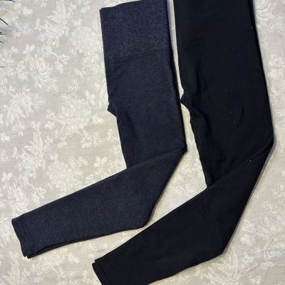 2 pair  Ladies  SOMA  Seamless Shapewear Leggings  1 black 1 gray  size L