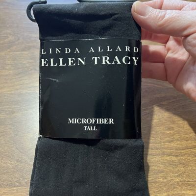 Linda Allard Ellen Tracy Microfiber Tights Black Vintage