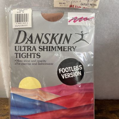 Danskin Ultra Shimmery Tights 1x Footless, Cotton Crotch