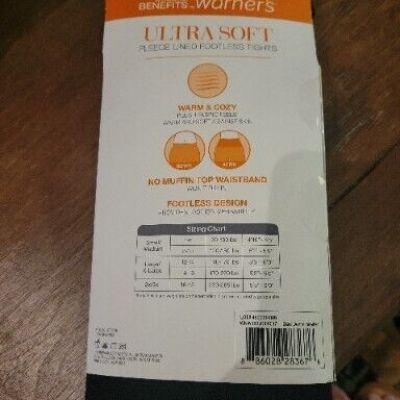 Warners New Ultra Soft Black Fleece Lined Footless Tights Size 2X/3X