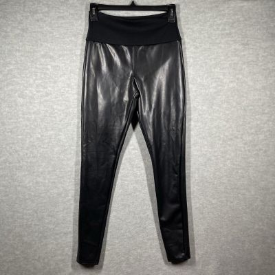ASSETS by SPANX All Over Faux Leather Leggings Size S Black Slimming Biker Sexy