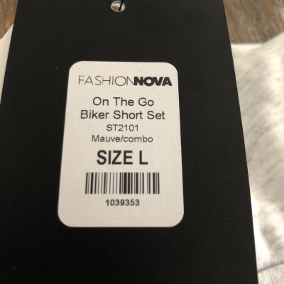 Fashion Nova On The Go Biker Jacket And Short Size L in Mauve/Combo