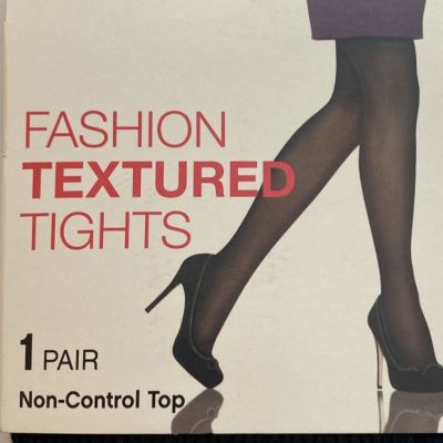 Hanes Sz A Non Control Top Style Essentials Fashion Textured Black Tights