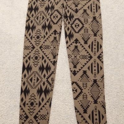 PINK Victoria's Secret black & gray leggings Aztec tribal style pattern XS - NEW