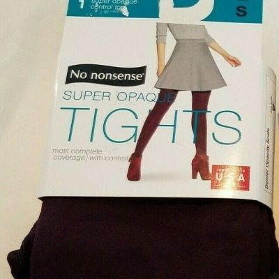 Womens No Nonsense Super Opaque Fig Control Top Tights Size Small
