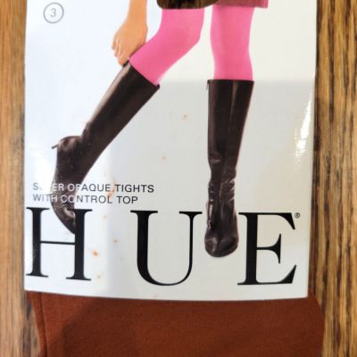 Hue Opaque Tights Size 3 Pantyhose Burnt Umber New Old Stock Vintage