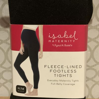 ???? Ingrid & Isabel - Fleece Lined Footless Tights MATERNITY - Black- S/M