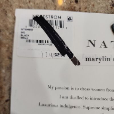 New Women's NATORI Black Marilyn Sheer Tights Size S