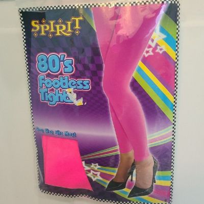 Spirit Halloween 80’s Neon Pink Footless Tights One Size 100perc Nylon