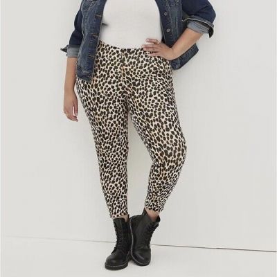 Torrid Leggings 0X (LG) Cheetah Crop Premium Comfort High Waist Plus Size Pants