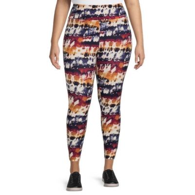 Women’s Terra & Sky Colorful Tie Dye Print Leggings Size 0X (14W) NEW