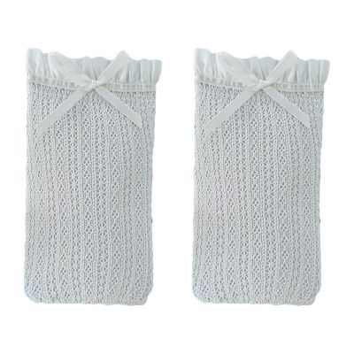 1 Pair Girls Socks Mesh Versatile Vertical Hollow Jacquard Girls Long Socks