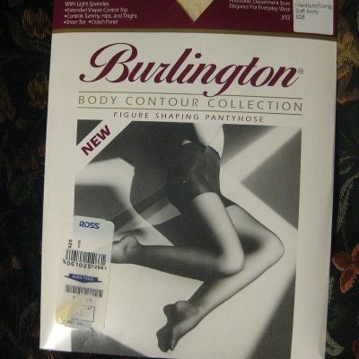 Burlington Body Contour Collection Figure Shaping Pantyhose~SOFT IVORY~M/L~NEW