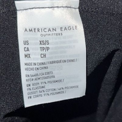 American Eagle Outfitters AEO Solid Black Opaque Footed Tights XS S Juniors