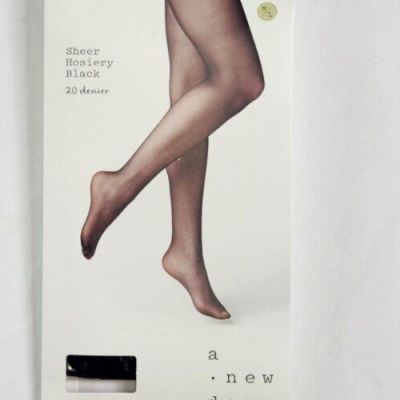 A New Day Womens Solid Black Sheer Hosiery Tights Size M/L 20 Denier