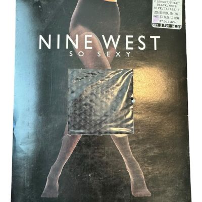 Nine West So Sexy Style 930 Fish Net Black Nylons Vintage Size 2