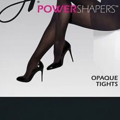 Hanes Women's Firm Control Power Shapers Opaque Tights Black Size Large