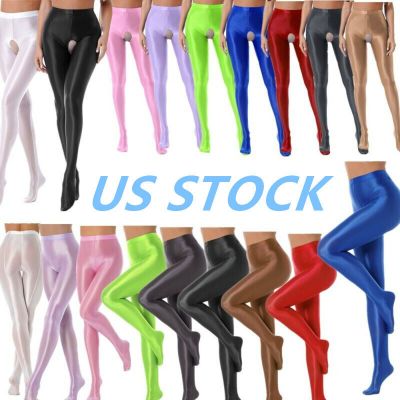 US Women Glossy Pantyhose Stockings Stain Stretchy Tights Lingerie Underwear