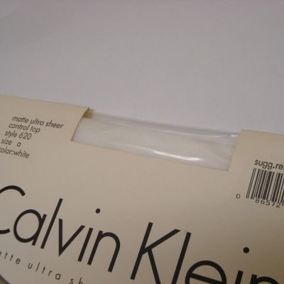 Calvin Klein Matte Ultra Sheer Control Top Panty Hose Sz A NEW Style 620 White