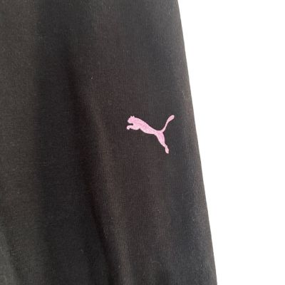 Puma Black & Pink Logo Running Athletic Workout Casual Leggings Women Sz S