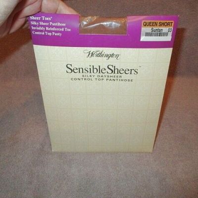 JCPenney WORTHINGTON Sensible Sheers SILKY Control Top PANTYHOSE Queen SUNTAN