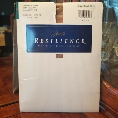 Hanes Resilience Control Top Pantyhose Color CAFE  AU LAIT  AB  Up To 145 Lbs.