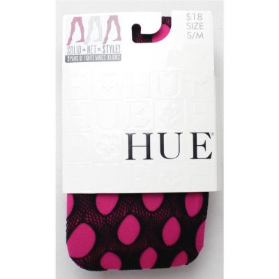 Hue NEW Womens S/M Pink/Black Trendy Fish Net Women's Pantyhose & Tights $18